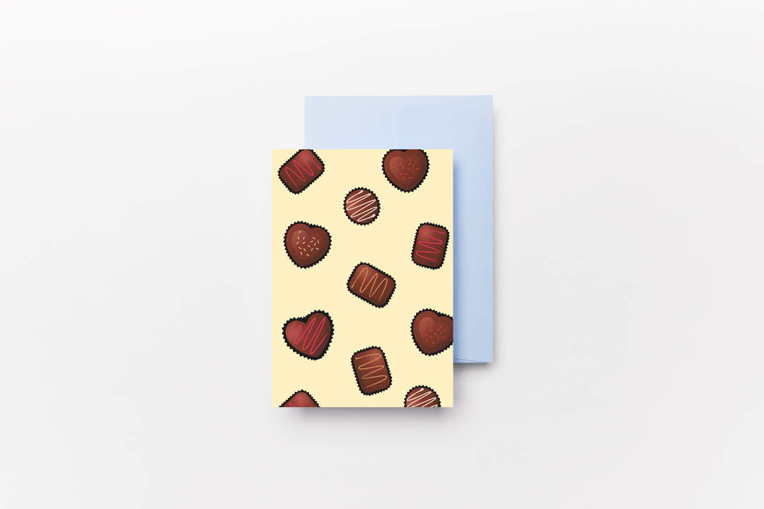 Chocolates (Yellow) – Greeting Card