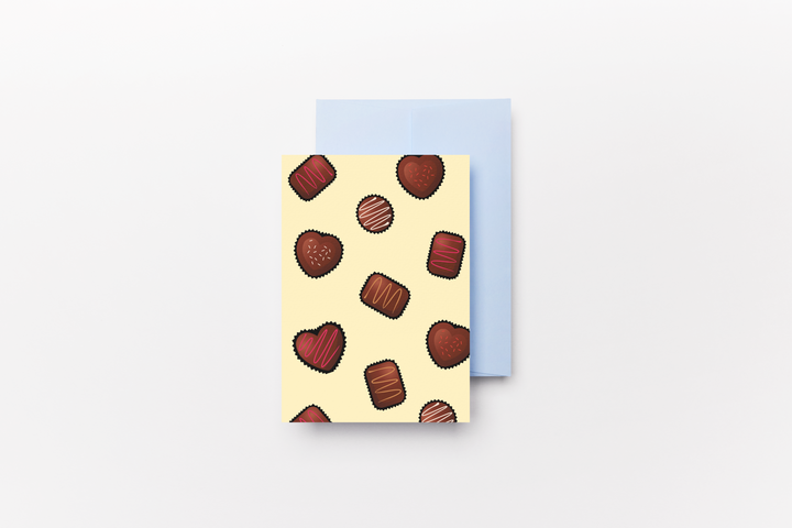 Chocolates (Yellow) – Greeting Card