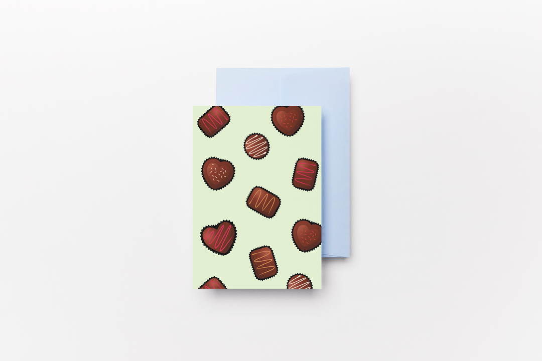 Chocolates (Green) – Greeting Card