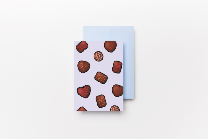 Chocolates (Purple) – Greeting Card