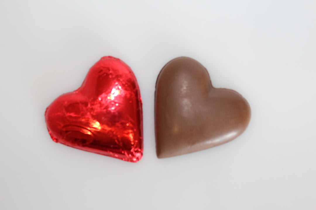 Solid Milk or Dark Chocolate Half Heart
