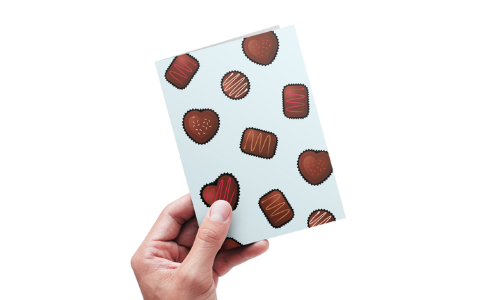 Chocolates (Blue) – Greeting Card