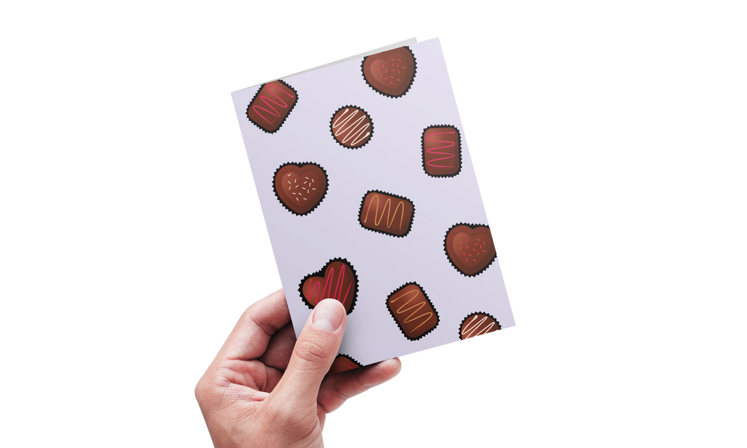 Chocolates (Purple) – Greeting Card
