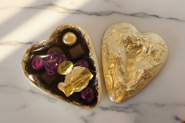 Foiled Chocolate Heart Box 400g