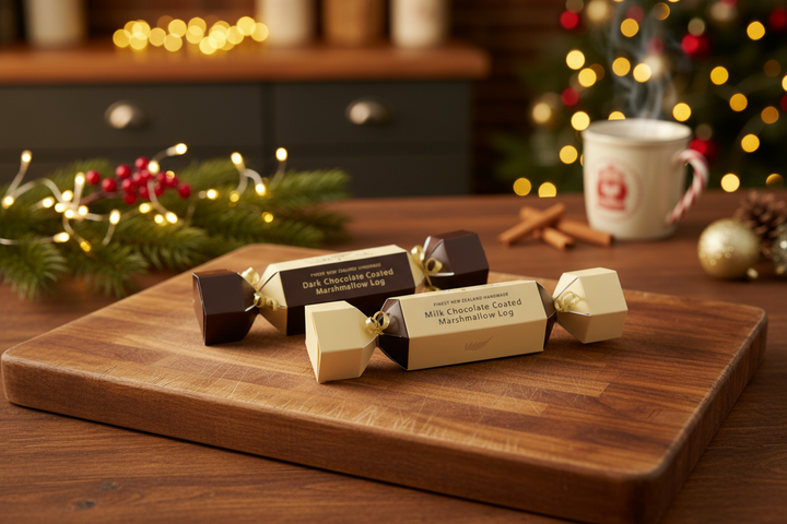 Milk or Dark Chocolate Coated Marshmallow Log (Christmas Cracker)