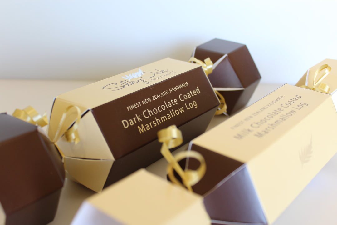 Milk or Dark Chocolate Coated Marshmallow Log (Christmas Cracker)