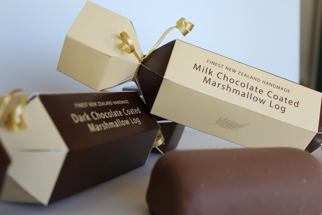 Milk or Dark Chocolate Coated Marshmallow Log (Christmas Cracker)