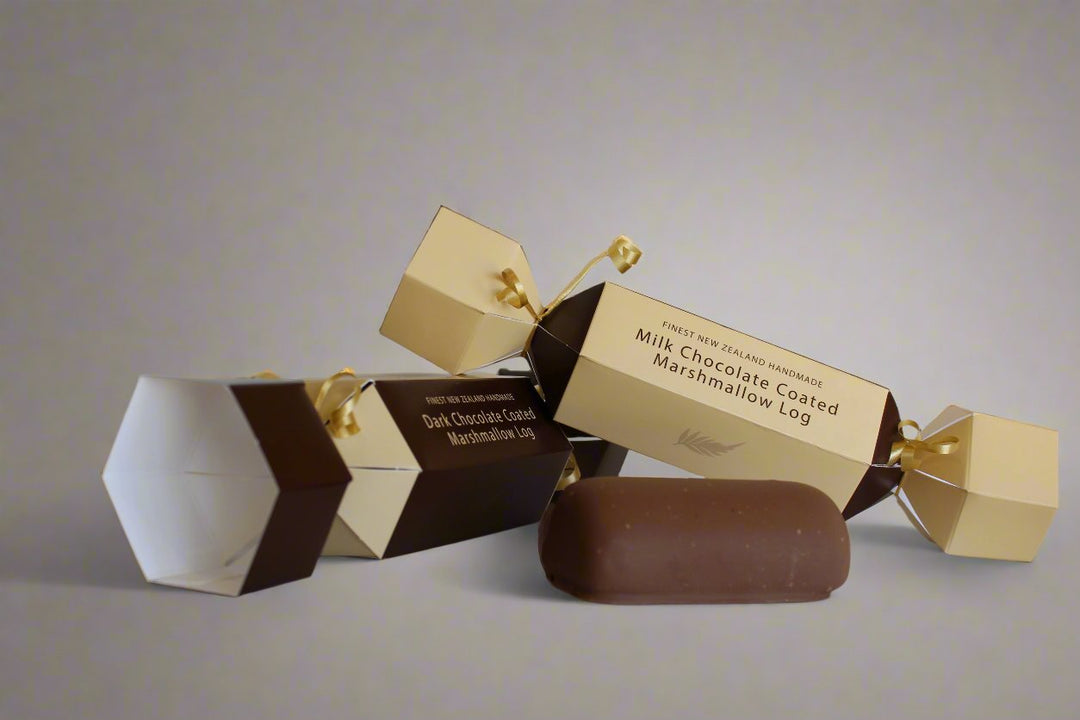 Milk or Dark Chocolate Coated Marshmallow Log (Christmas Cracker)