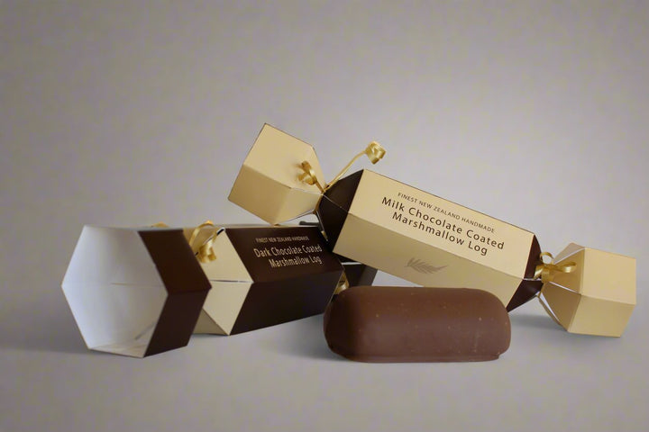 Milk or Dark Chocolate Coated Marshmallow Log (Christmas Cracker)
