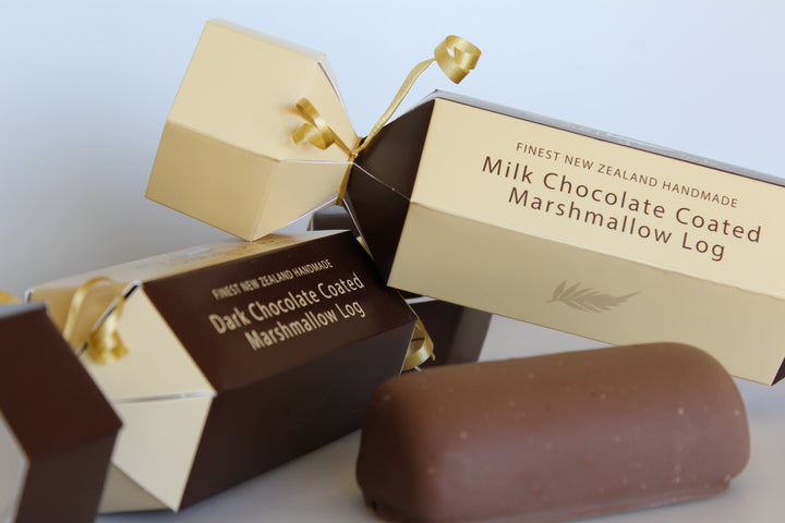 Milk or Dark Chocolate Coated Marshmallow Log (Christmas Cracker)
