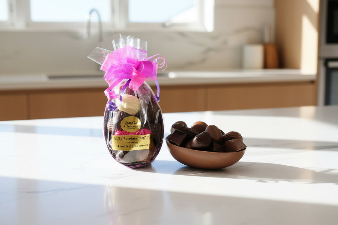 Large 1/2 Foiled Egg and Assorted Chocolates 275g