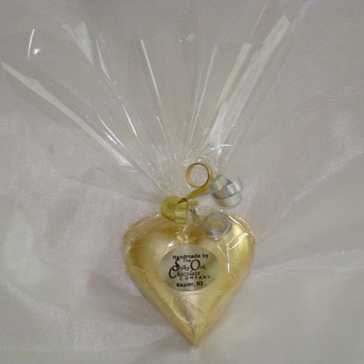 Solid Chocolate Heart in Cellophane